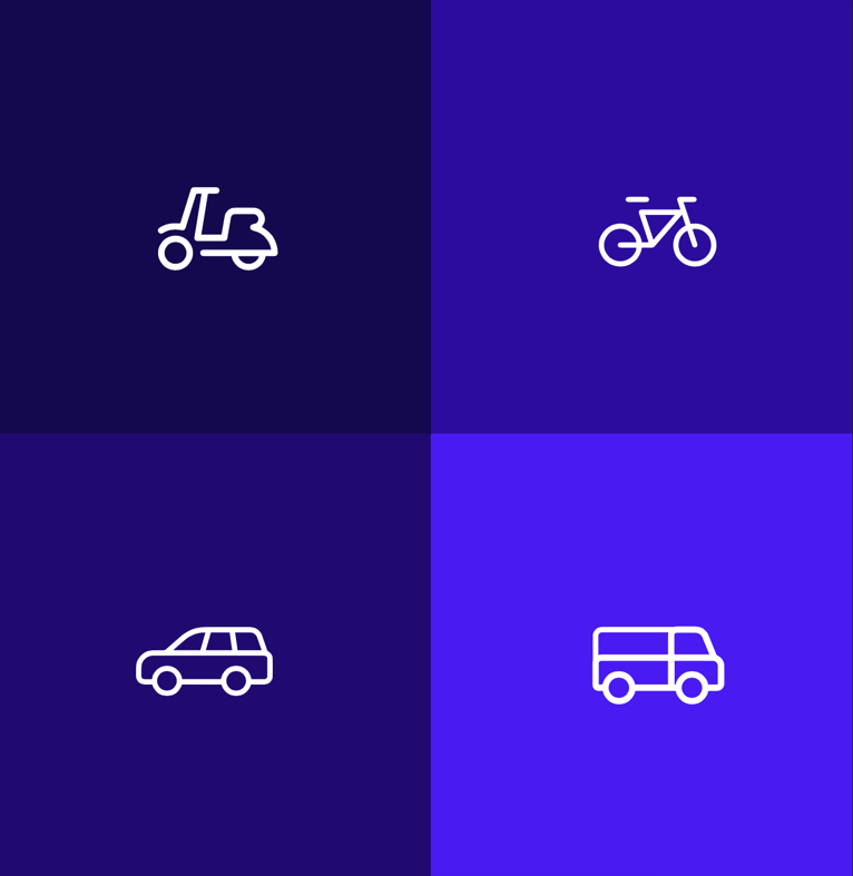 Medios de transportes aceptados para mensajeros Medios de transportes aceptados para mensajeros